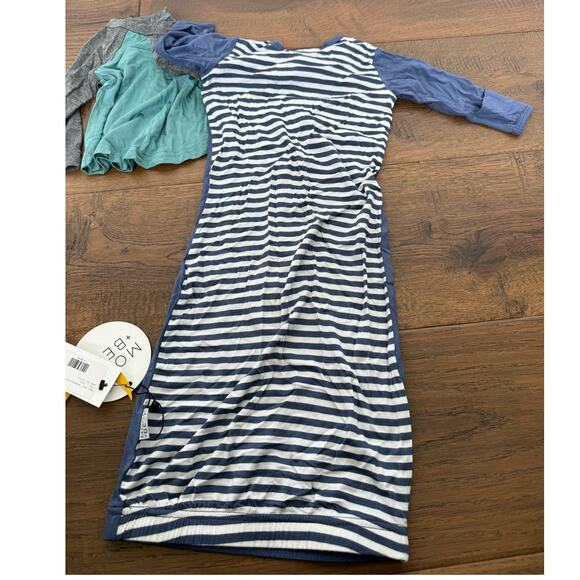Moon + Beck Bamboo Sustainable Bundle The Newborn Gown Blue Tee NWT - Picture 2 of 9